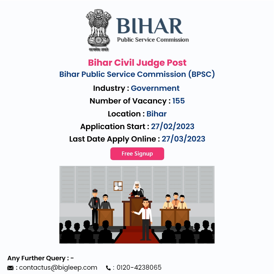 bigleep_india's tweet photo. All-Time Best Govt Jobs Openings

Bihar Civil Judge Post Jobs Are Available.
Apply Now: https://t.co/isVWakNp2o

#jobopenings #jobs #newjobs #jobsearchers #jobsinindia #jobsearch #jobseekers #currentaffairs #knowledge #applynow #donwload #notifications #locations #govtjobs #civil https://t.co/PuTvC66eUt