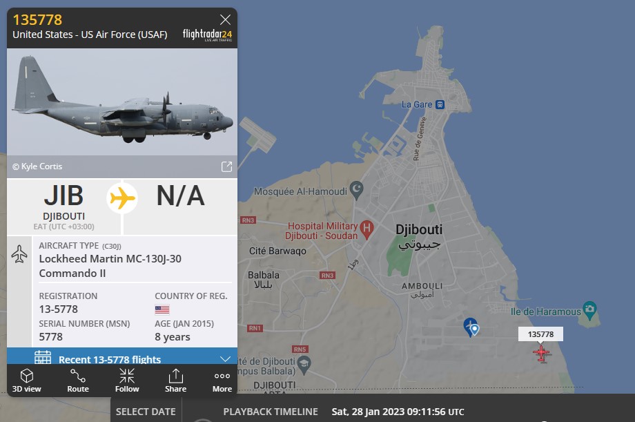 Laurent_Le_Bloa's tweet photo. US in #Dibouti have 
- U-28 DRACO &amp; 4/6 MC12 LIBERTY for air collecting data
- MC-130J COMMANDO KING for special operations fm Air or infiltration
Those aircrafts most of time are only spotted on ground
@RAbdiAnalyst @Abdi678 @G_OnTheGround @OAbraar @Wild_JSL @_ngwata 
@YahyeSL https://t.co/5KPCPdncFE
