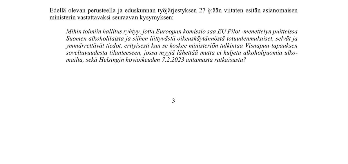 RikhardSjoberg's tweet photo. Ministeri Kiuru vastaa  tänään kirjalliseen kysymykseen, miten hallitus varmistaa, että STM lakkaa valehtelemasta EU-komissiolle Pilot-menettelyssä. STM valmistelee vastauksen, joten saa nähdä, yrittävätkö vedättää myös ministeriä esikuntineen. https://t.co/mbTihyz6wV #etämyynti https://t.co/itryXML4DG