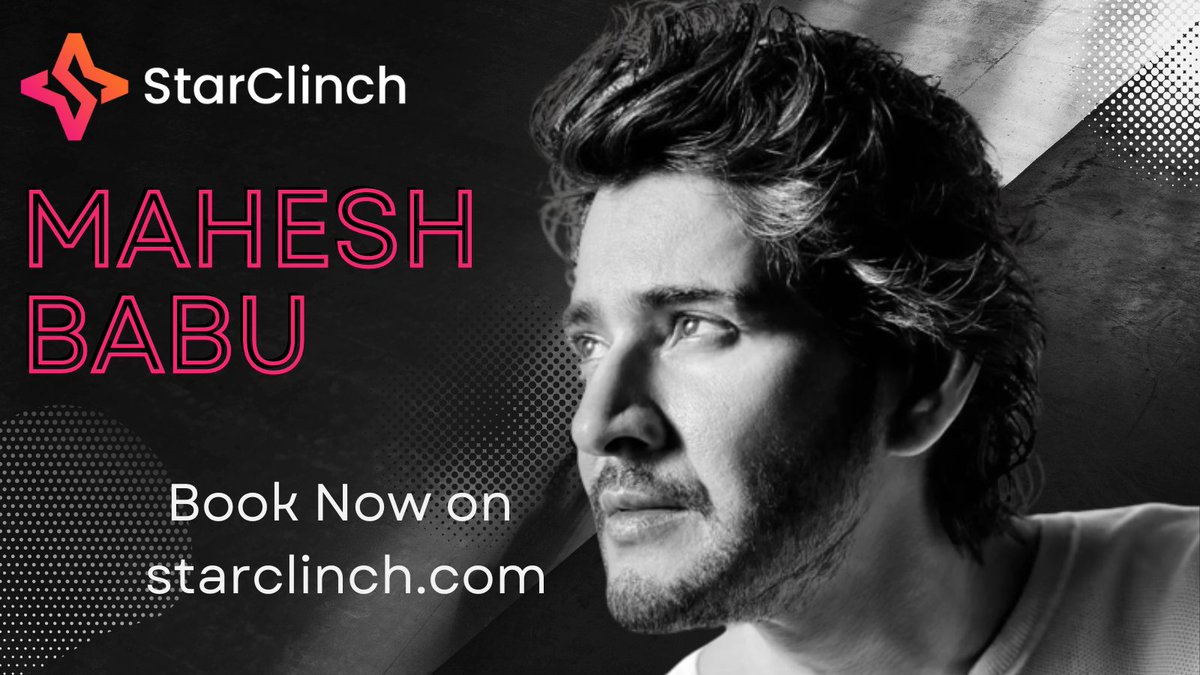 StarClinch's tweet image. Bring the magic of Tollywood to your event with the one and only Mahesh Babu. Book him now on StarClinch and watch him weave his spellbinding charm on your guests. 
Don't miss out on this opportunity! starclinch.com/mahesh-babu

 #MaheshBabu #StarClinch #EventBooking #Tollywood