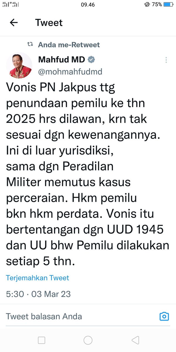 Kita lawan, sesuai Statement Menkopolhukam, jangan kasih peluang rezim ini untuk perpanjangan masa kekuasaan. PN Jakpus tak punya ranah untuk putuskan Pemilu di undur .. Jangan Jangan Ijazah Hakimnya Palsu. 😂😂😂