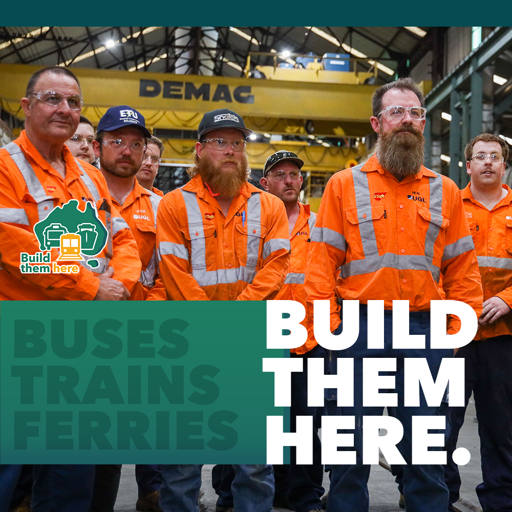 theamwu's tweet photo. Australian manufacturing is some of the best in the world. But for 12 years, the Liberal-National NSW government has offshored jobs.
In return, we've gotten unsafe trains, cracked trams and unseaworthy ferries.
Let's #buildthemhere again.
More info: https://t.co/YvV80Je5tC https://t.co/bJIKYqiq2X