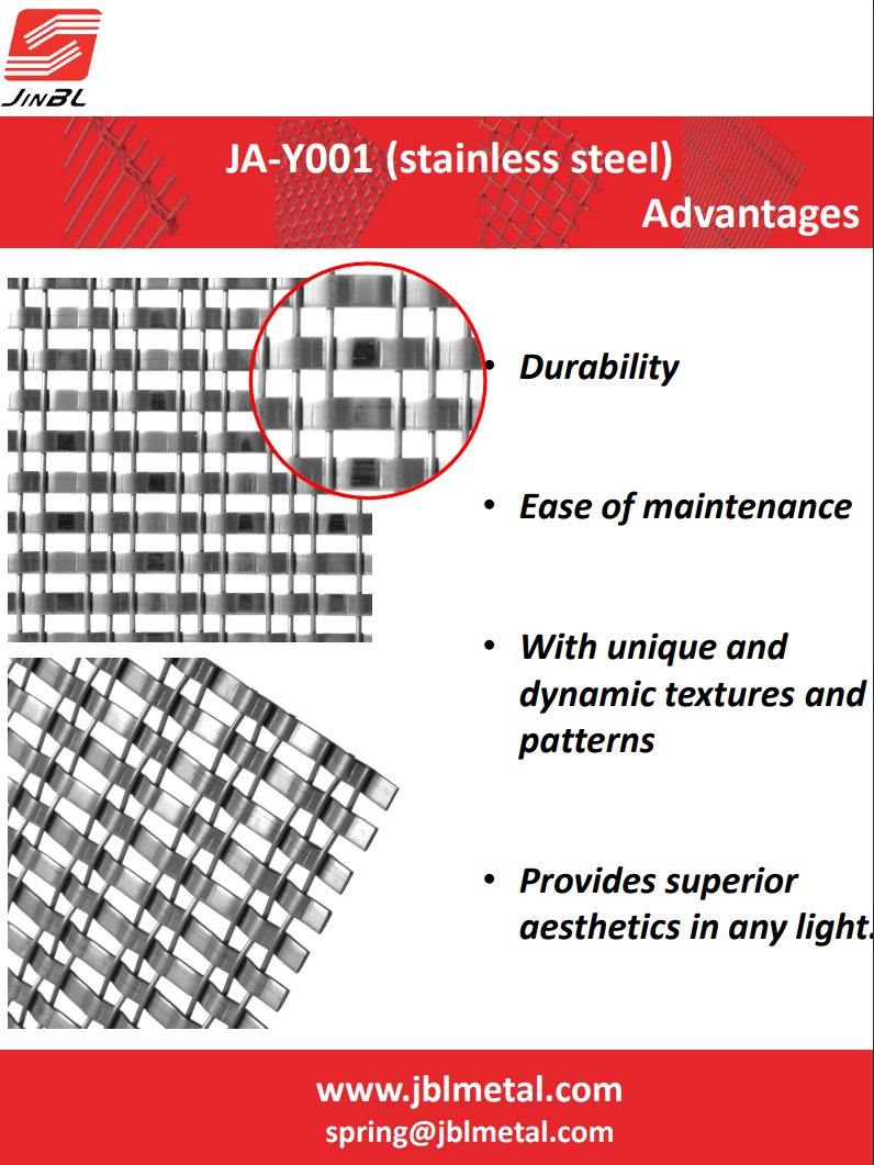 JblMetal's tweet photo. With unique and dynamic textures and patterns, our designs offer exceptional aesthetics in any light – sun, moon or artificial illumination.   And with its durability and ease of maintenance, the transparent metal fabric lasts for many decades. https://t.co/LejkSaQKXy