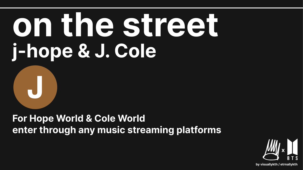 etrnallykth's tweet image. This is a Hope World bound J train. The next stop is Cole World. Stand clear of the closing doors please.

#on_the_street #with_JCole 
#jhope #jhope_onthestreet