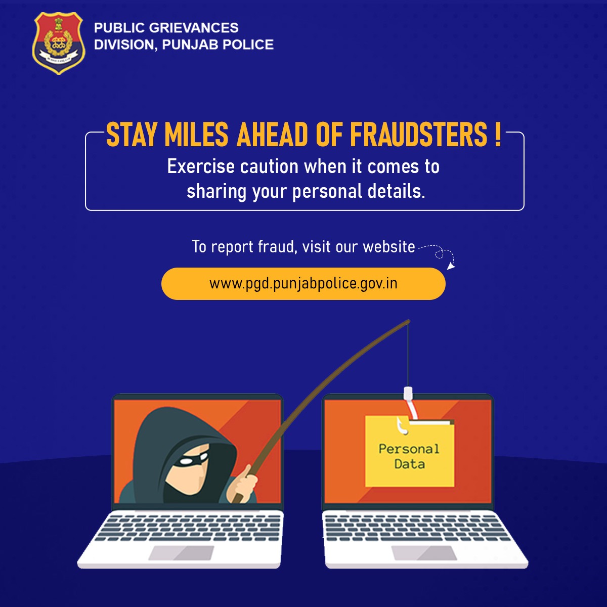 Don't fall for the trap, stay away from fraudsters!⚠️
---
In case of any mishappening, report your file at - pgd.punjabpolice.gov.in
.
.
.
.
#fraudsters #caution #pgd #punjabpolice #drugfreeyouth #drugfreepunjab #saynotodrug #onlinesupport #onlinecomplaints
