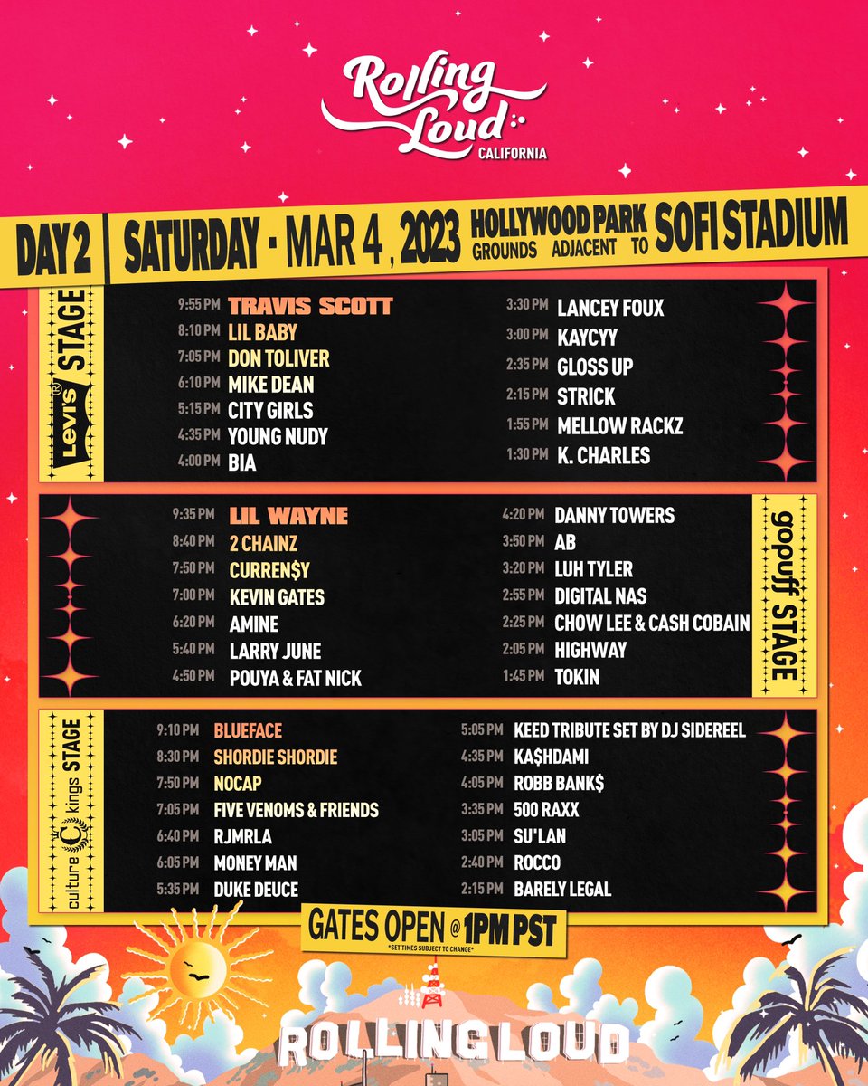 rolling loud schedule