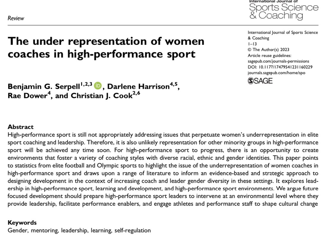 Hot off the press.

“When coach education and development does not reflect the complexity of expert coaching practice it can become a process that constrains learning and maintains cultural status-quos.”