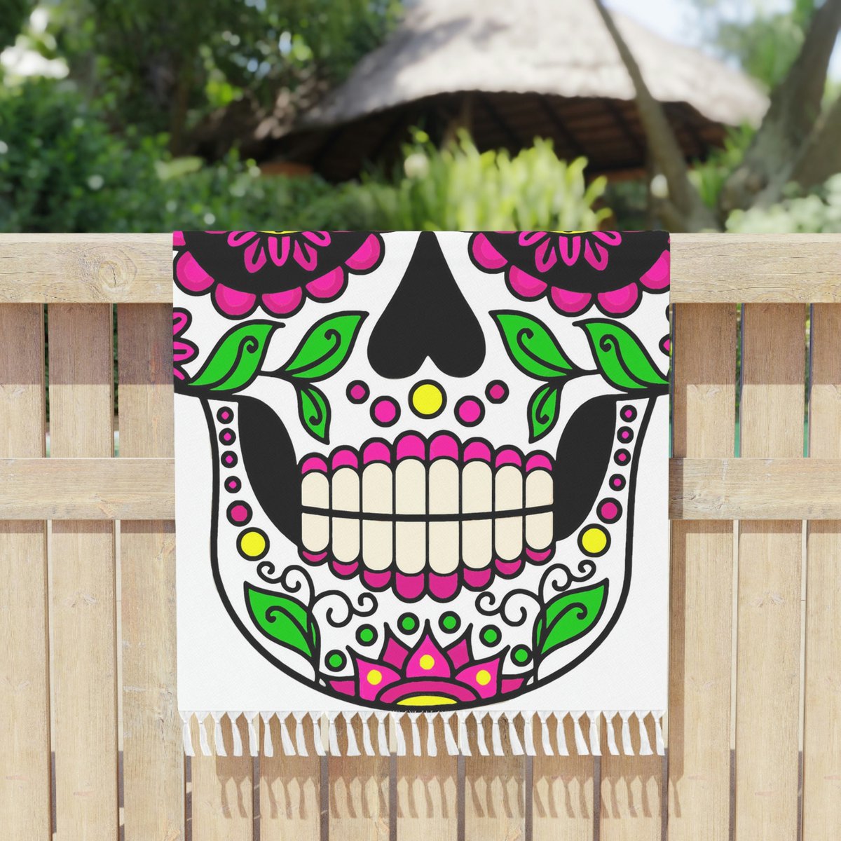 Excited to share the latest addition to my #etsy shop: Day of the Dead Boho Beach Cloth etsy.me/3y6hjpB #designsvisionco