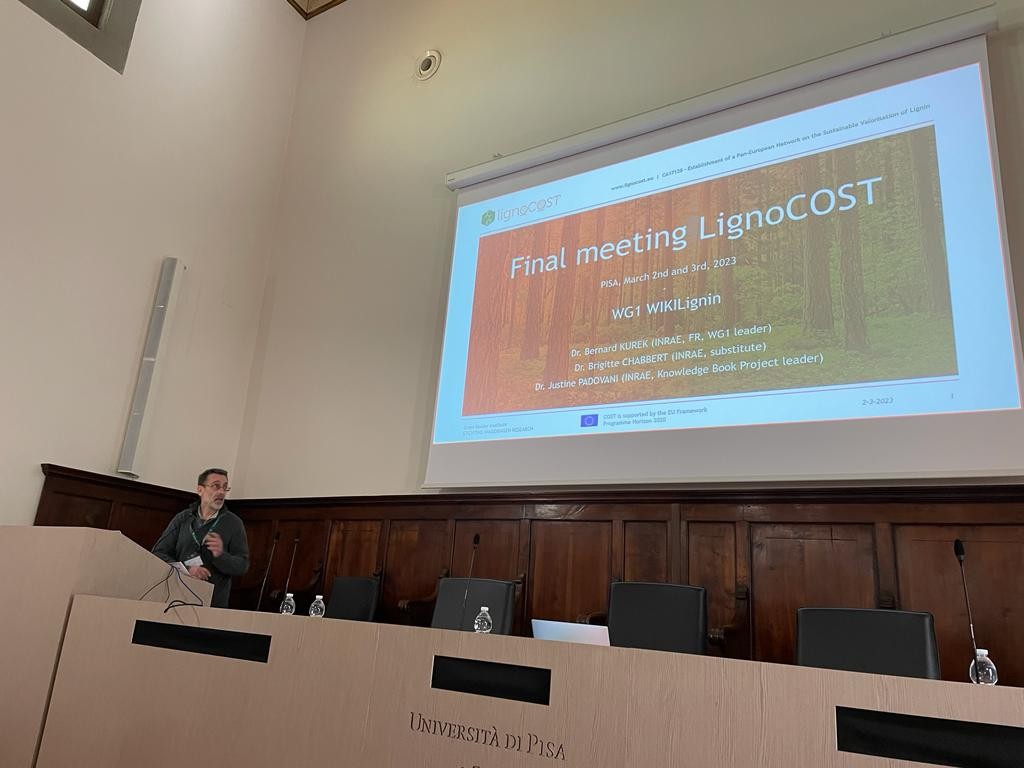 Final #workshop of 🇪🇺 <a href="/Lignocost_eu/">Lignocost</a> dedicated to lignin valorisation, organised by <a href="/ChemUniPi/">DCCI UniPisa</a> &amp;  <a href="/Unipisa/">Università di Pisa</a>.
1/2-Presentation of the WG1 #achievements by Bernard Kurek.