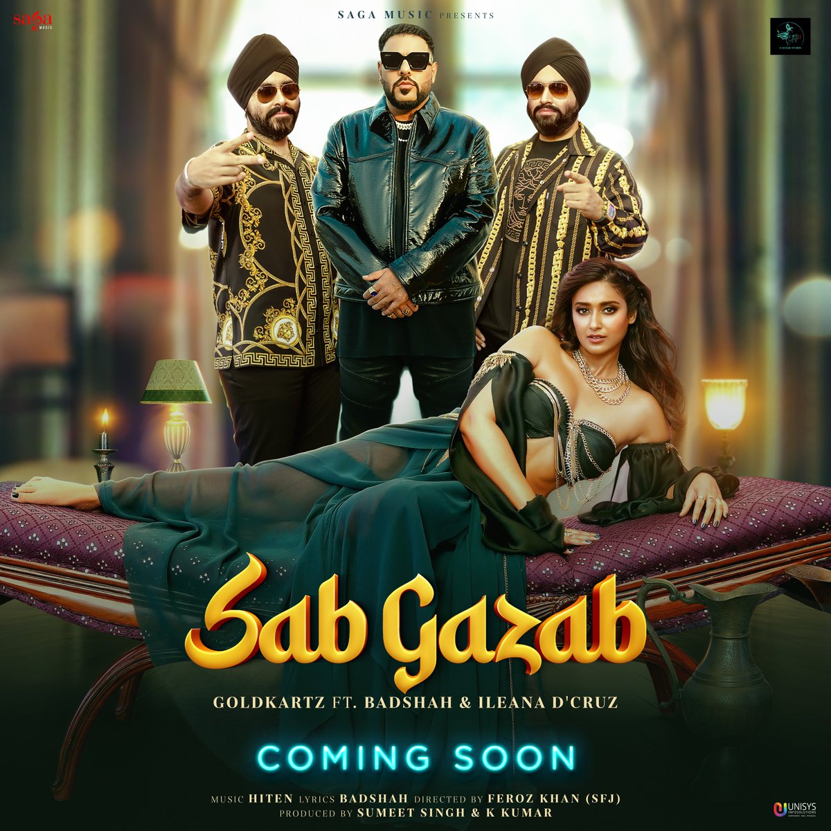 Something Gazab on its way..! 
Bollywood sensation @IleanaOfficiall  vibing with <a href="/Its_Badshah/">BADSHAH</a>  &amp; #Goldkartz in #SabGazab 
Coming Soon !!
#djhiten #ferozkhan #SumeetSingh <a href="/Saga_Hits/">Saga Music</a> <a href="/kumar_studios/">K Kumar Studios</a>