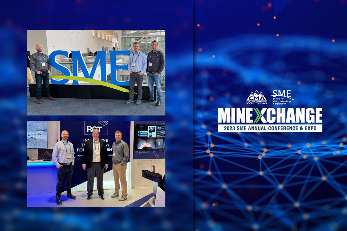 RCT_HQ's tweet image. The team would like to thank everyone who stopped by to chat with them at the recent @smecommunity  #MINEXCHANGE! They had a productive few days meeting with past, present and future clients about RCT’s extensive range of interoperable solutions that are transforming mining