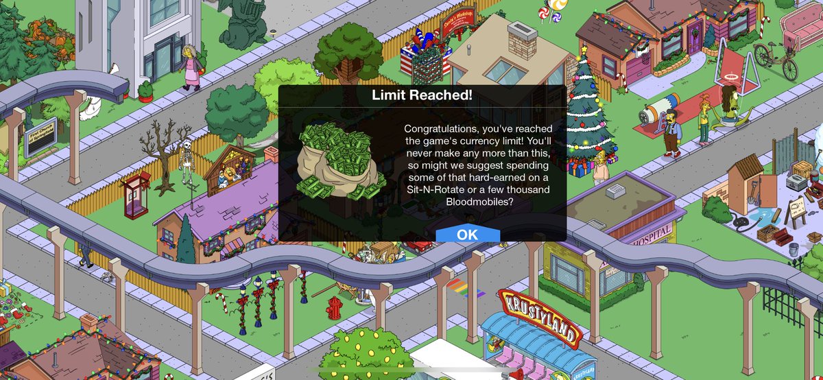 Chrystinastarrs's tweet image. I’ve maxed out the currency in my Simpson game 😩😩 #tappedout #simpsonstappedout