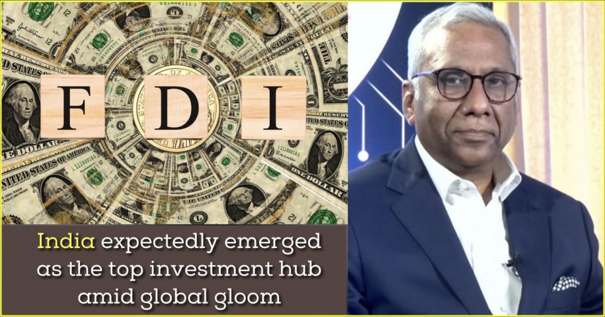 DrMehulChoksi's tweet photo. India attracted $950 bn #FDI in 75 years, of which $532 bn came in just last 7ยฝ years, that too from 162 nations, reports @DeepakBagla_ MD @investindia. India is seeing historic #RapidTransformation & has expectedly emerged as the top #InvestmentHub amid global gloom.@Bharggavroy https://t.co/Zkqmc04mbX