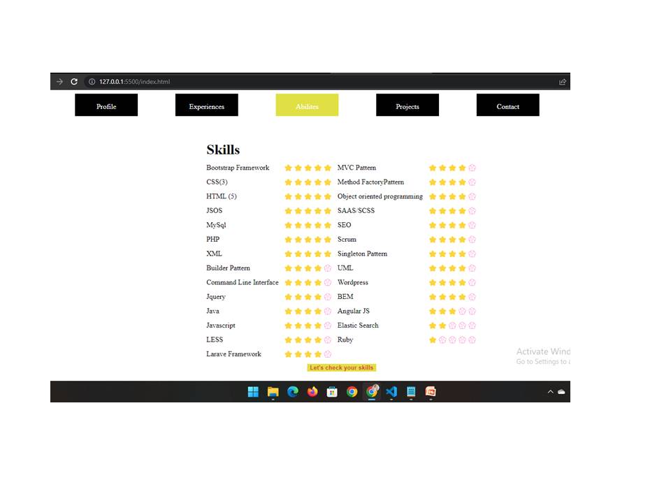 I created a skill parameter using Html , Css. 

#programming #tech #3rdMarch