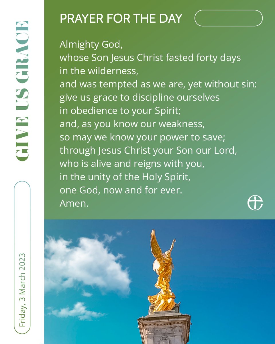 Join in with us and thousands of others praying these words today. 

Access a spoken version of today's prayer at cofe.io/TodaysPrayer.