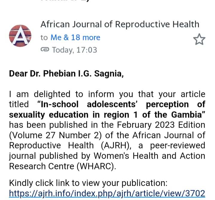 Compreh67954544's tweet photo. We are happy to announce that our Article on CHE has been published in the 2023 Edition of the African Journal of Reproductive Health!
This is a win  for all our partners and stakeholders! 
We thank you for the continuous support. https://t.co/P0QAR7sGUq