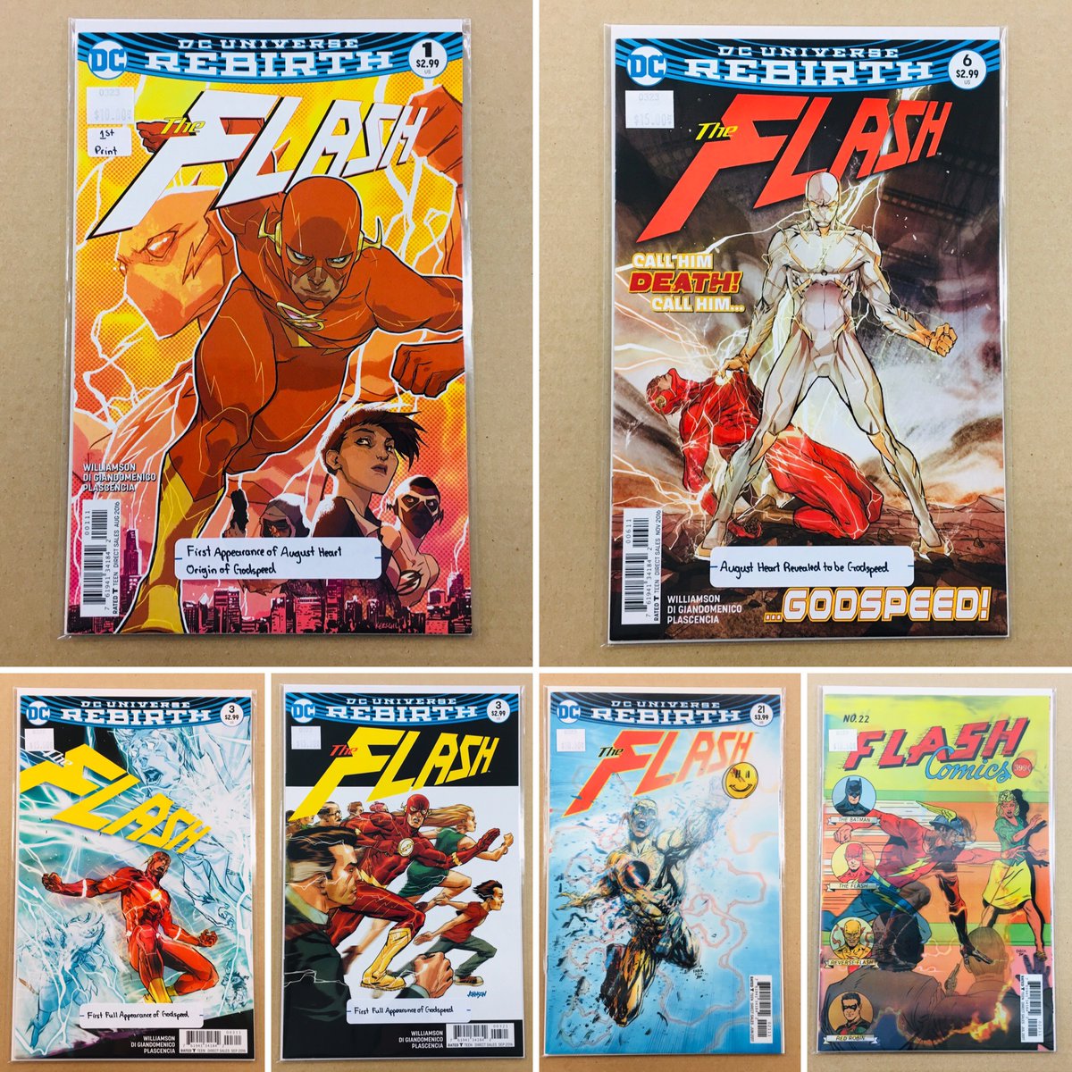 CosmicComicsLV's tweet image. #Restock of early issues of #TheFlash Vol 5 from 2016.  Including the #FirstIssue, the #FirstAppearace of #Godspeed, &amp;amp; The Button lenticular covers.