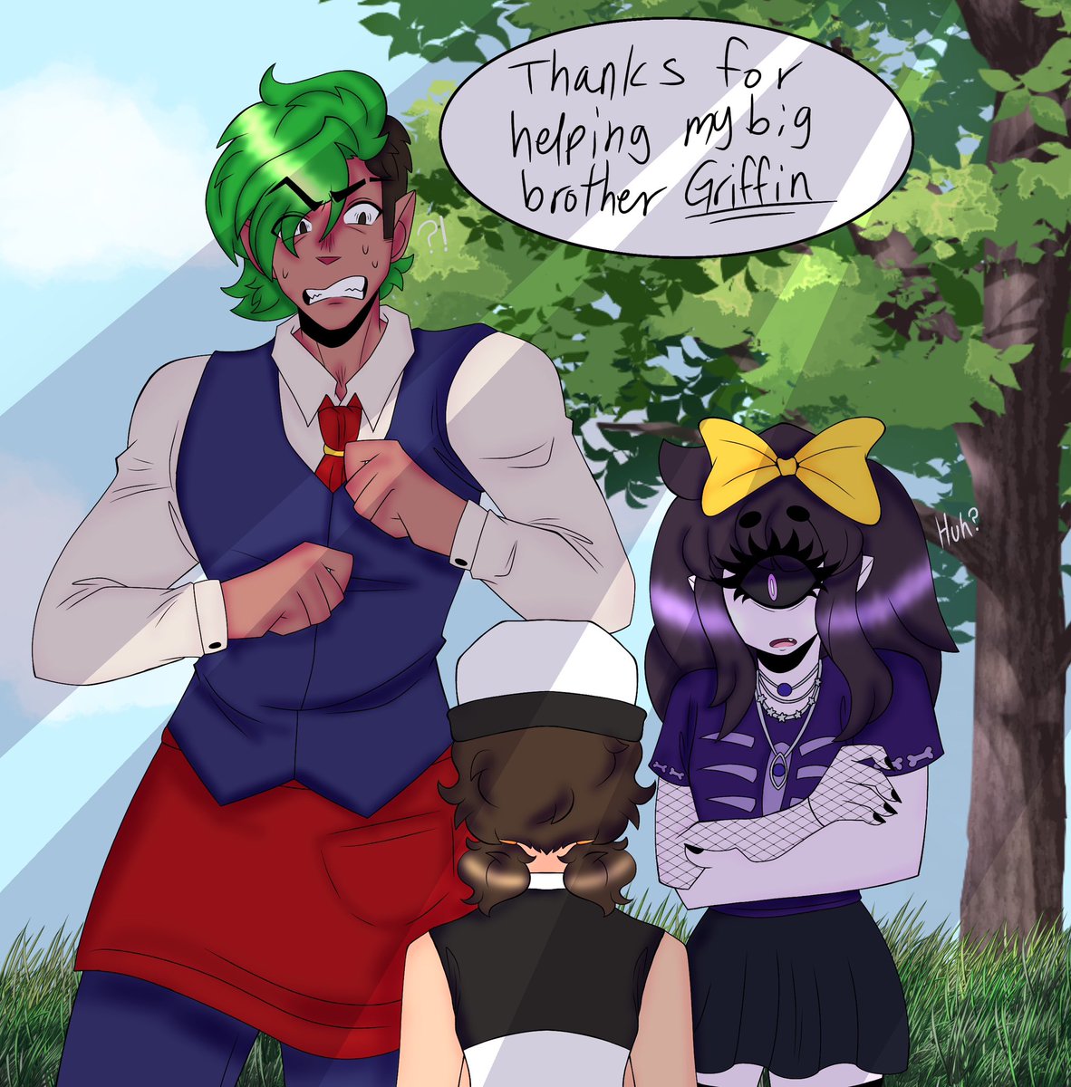 When- when u when- when- WhEeeEeEnnnnnnnn KSBSKANA I’ve had this unfinished in my gallery for like- MONTHS 😭 SINCE THIS EPISODE CAME OUT LIKE- bruh. But I love them ❤️ I loved this episode. Ana was so silly and we love big brother Griffin #MyHeroReborn