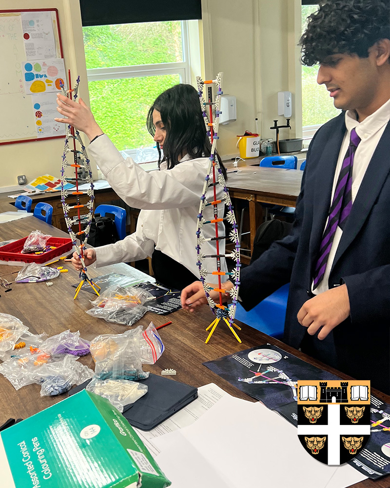 DoverCollege's tweet image. Here are Lower Sixth Biology A Level pupils using K&apos;NEX to build a DNA molecule.
#STEM #LearningThroughDoing