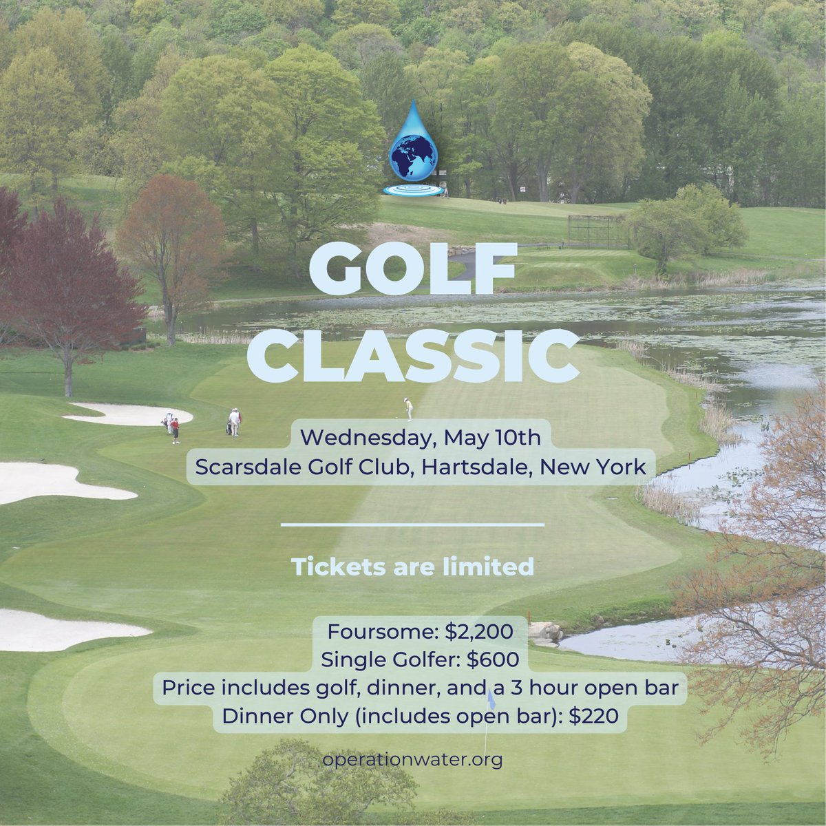 water_operation's tweet photo. We’re hosting our annual golf tournament on May 10th at Scarsdale Golf Club in New York, and can’t wait to see you there! Follow the link to secure your spot. https://t.co/Cy095KhLdY https://t.co/v8vlghZaUR