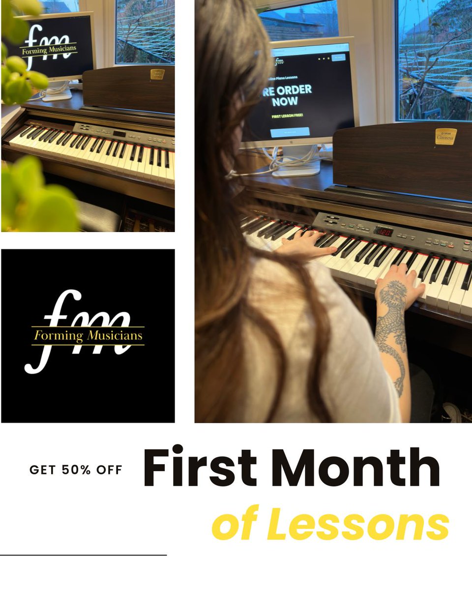 FormingMusic's tweet image. Learning how to play the piano is a skill that brings joy and fulfilment to countless individuals worldwide. 

For a limited time, you can get 50% off your first month with us for online piano lessons. 

#pianolessons #pianolessonsforkids #pianolessonsforbeginners