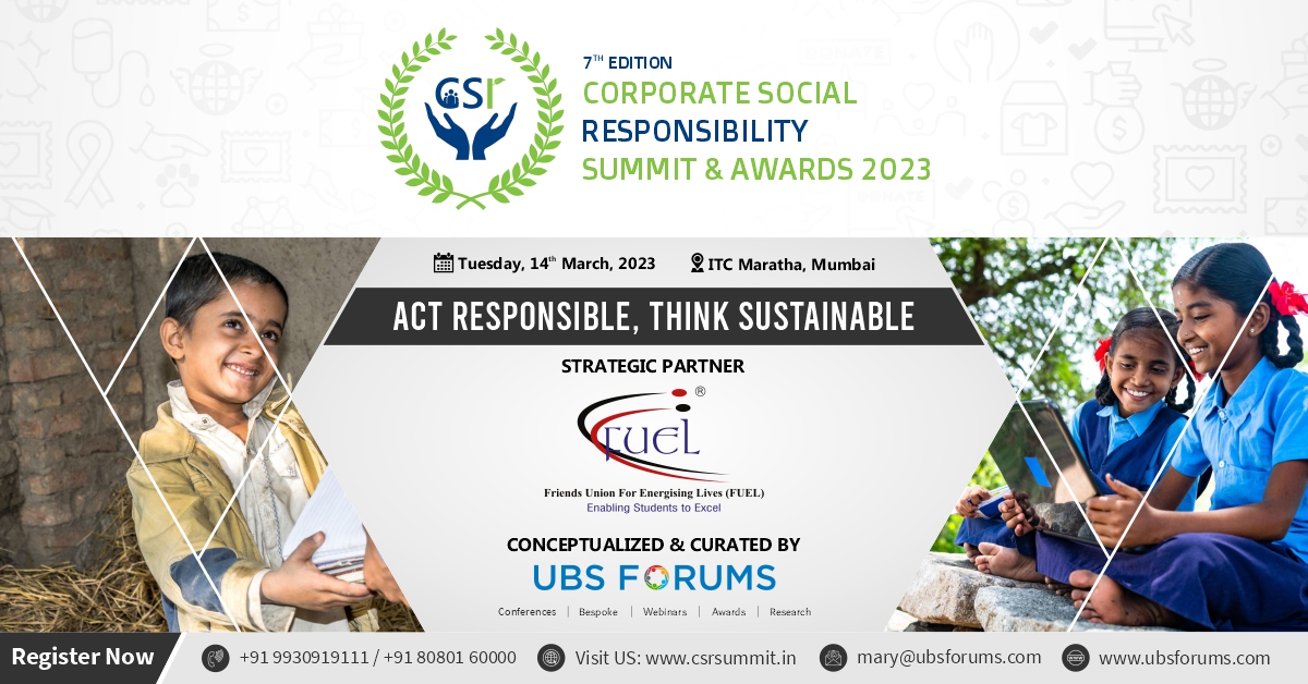 ubsforums's tweet photo. We are excited to have @fuelskill as our Strategic Partner for our "7th Edition Corporate Social Responsibility Summit & Awards 2023" on Tuesday, 14th March, 2023 at ITC Maratha, Mumbai.
Register Now- https://t.co/7b7HGiKe3e
#UBSF #CSR #Sustainability https://t.co/kK9iSMqTuR