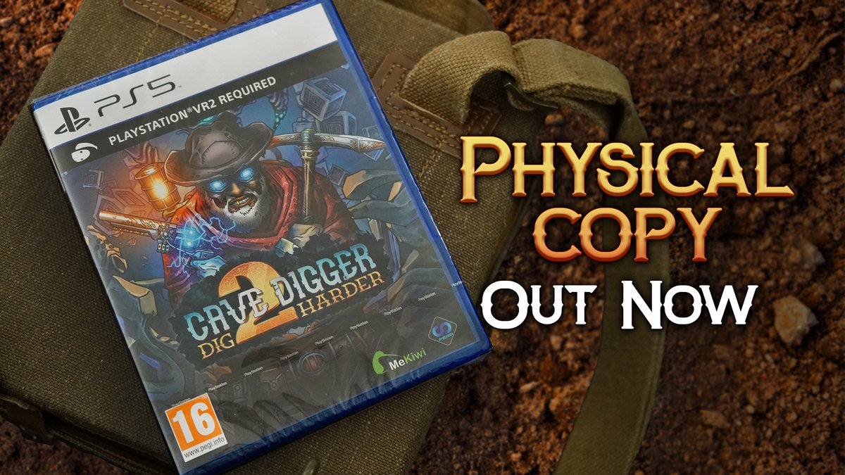 💎 Howdy prospectors! 

We’re releasing the physical version of Cave Digger 2: Dig Harder for #PSVR2 today!
A great new, high quality frontier awaits you! 

Get your copy from the closest game store, recruit your friends, and see you in the mines ⛏

#ps5 #VR