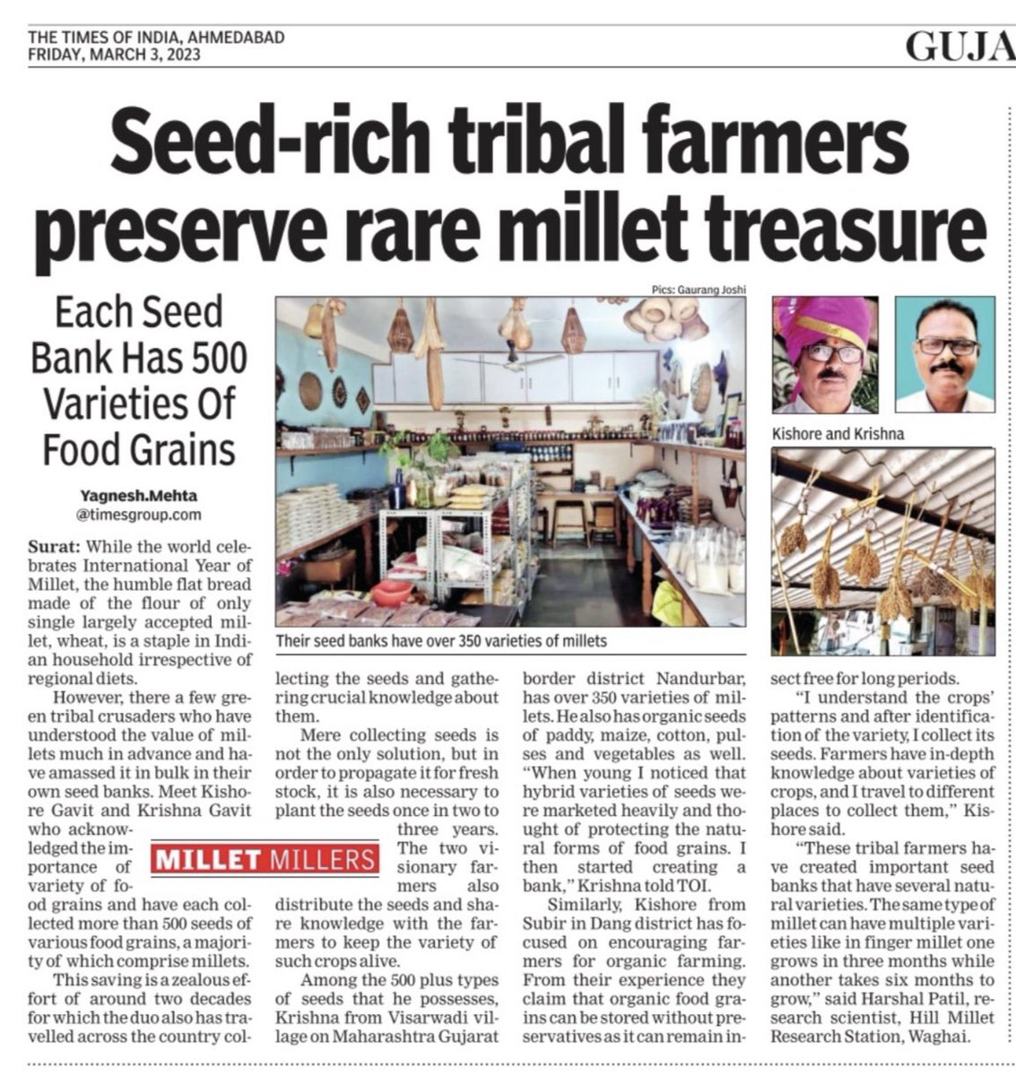 #Visionary #Bankers of a different kind

#TOIExclusive #tribal #dang #organic #farming #agriculture #seedbank #millets
⁦@anilgb⁩