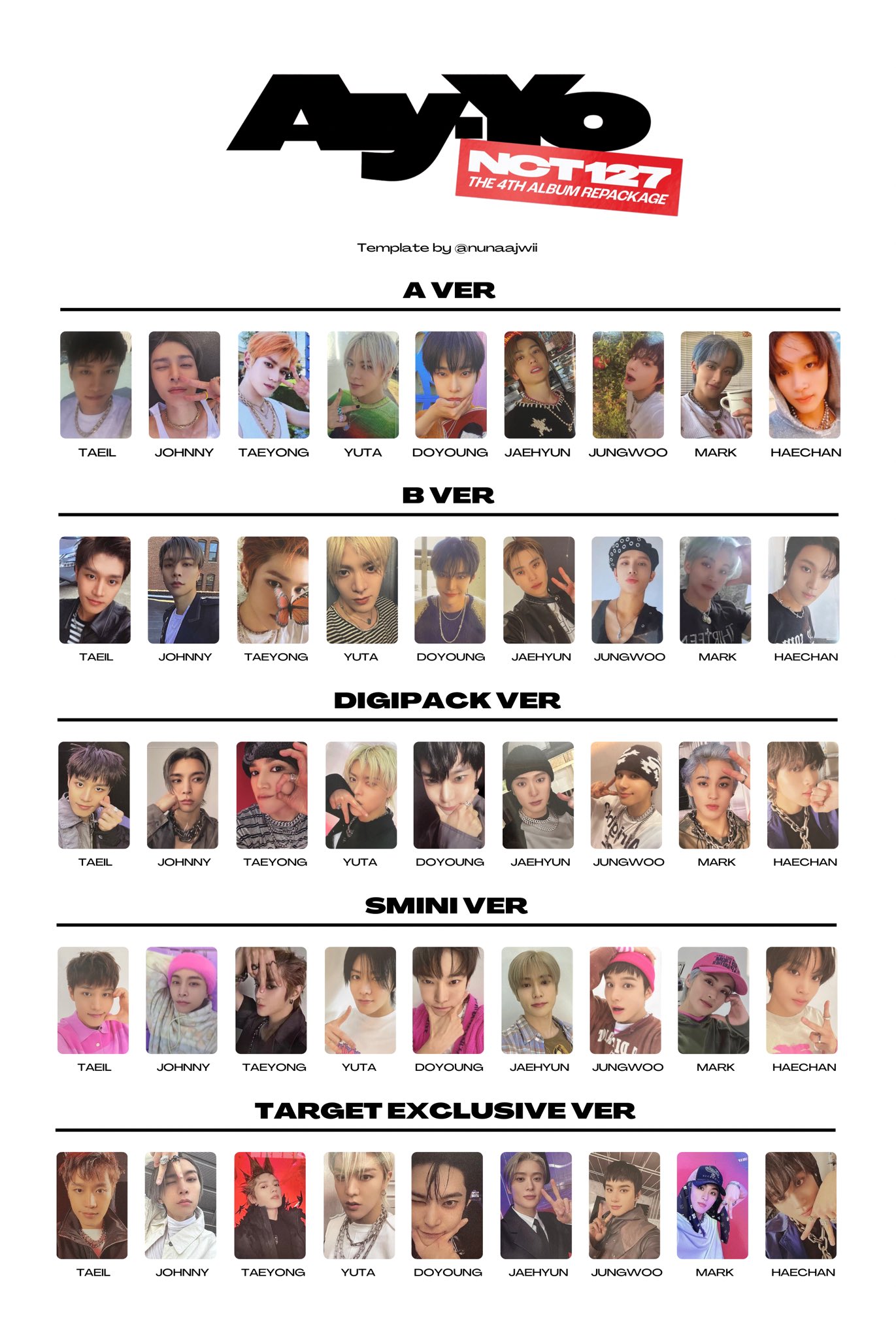 ヘチャン nctdream 127 target ay_yo トレカ NCT 127 AY-YO Official PHOTOCARD TARGET exclusive Authentic