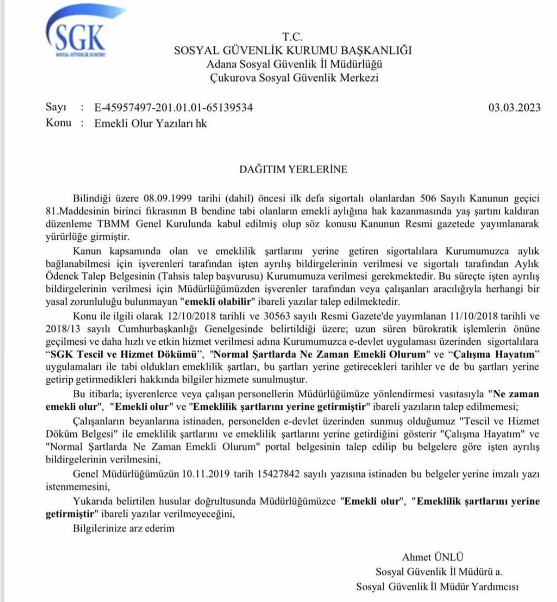 Çalışan EYT’liler çıkış öncesi “Emekli Olur” yazısı hakkında bilgilendirme #EYT