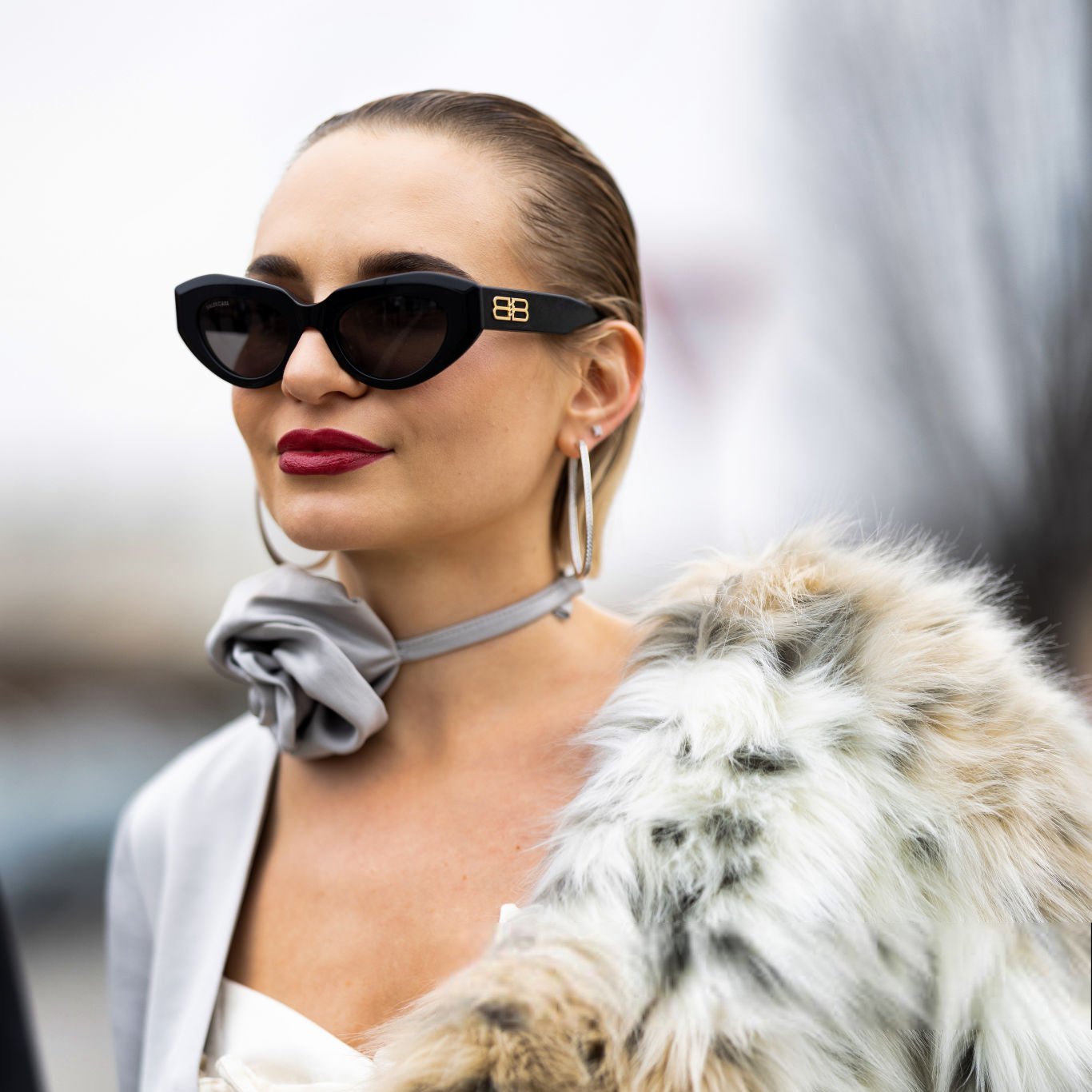 fur sunglasses balenciaga