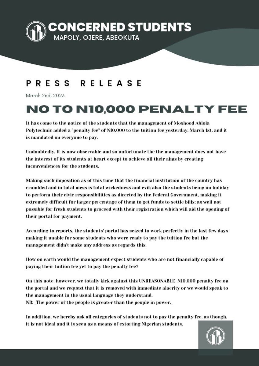 high_D12's tweet image. #mapoly
#MapolyRector
#DapoAbiodun
#MapolyPRO
#MapolyDSA
#MapolyRegistrar
#Nans
#RescueMAPOLYnow
#SaveMAPOLY
#MapolyStudentsSayNotToPenaltyFee
#saveourfuture 
#SaveOurEducation
#EducationinShambles
@NGRPresident