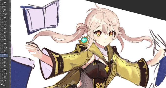昨日はるんるん身内を原神化#Mの絵日記 