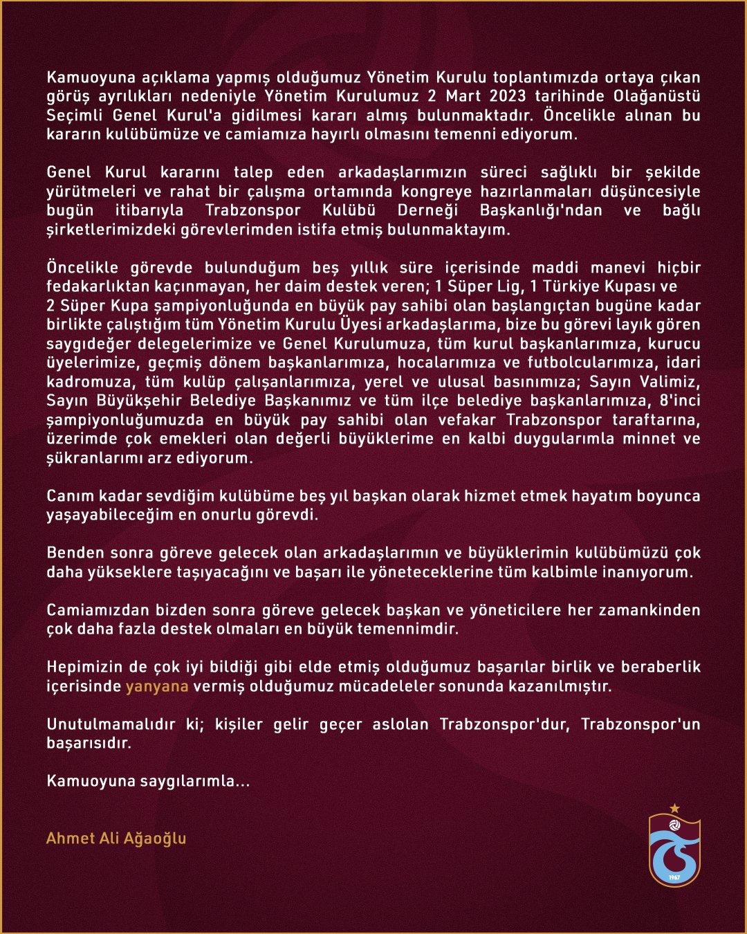 ahmet ağaoğlu istifa