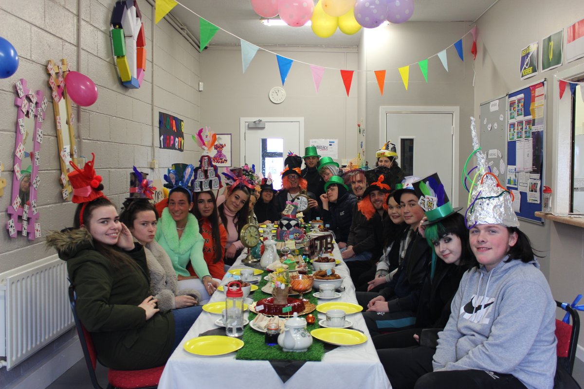 CavanYouthreach's tweet photo. Cavan Youthreach's Mad Hatters Tea Party - "The best way to explain it, is to do it" The Dodo. Well done to all the learners for designing and creating such a wonderful tea party #allabouttheprocess #crosscurricular #ETBDay #weareyouthreach #10yearsETBI https://t.co/tX0lBq5mf5
