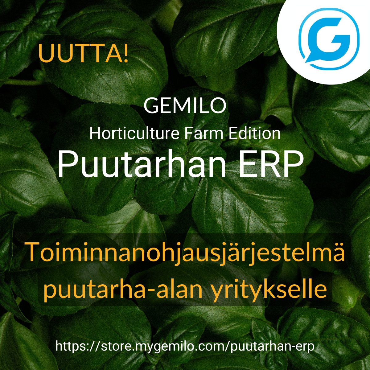 Julkaisimme puutarha-alan ammattilaisille toiminnanohjausjärjestelmän!✅

Kokonaisvaltainen ja moderni - järjestelmä on saanut erityisesti kiitosta visuaalisuudestaan ja siitä, että se toimii myös mobiilisti.

Tutustu Gemilo Storessa:
➡️store.mygemilo.com/puutarhan-erp