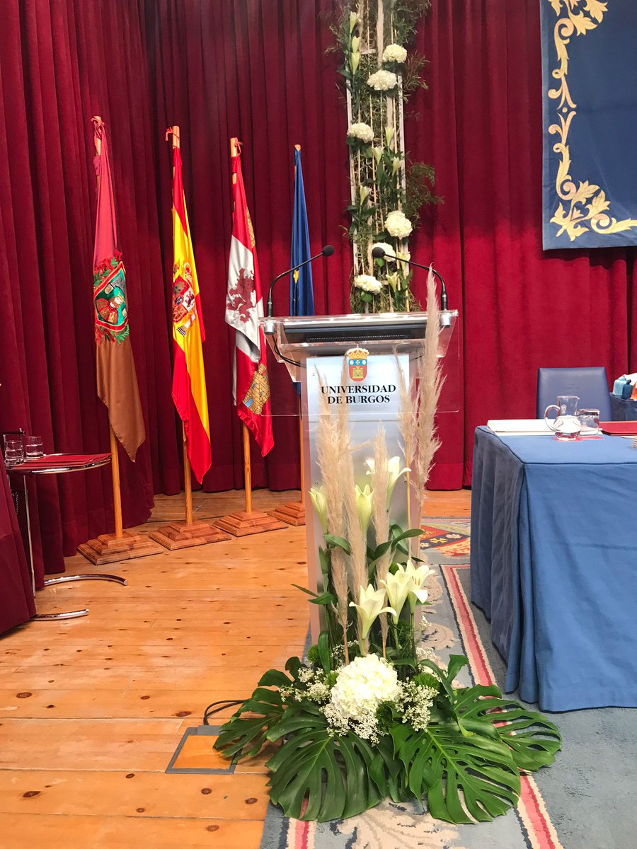 FloresCastilla's tweet photo. Decoración de hoy en el Aula Magna de la 
@UBUEstudiantes
 🎓 para celebrar la Fiesta de la Universidad y el día del Doctor. 

Muy orgullosos de haber podido hacernos participes de este evento a través de las flores 🌸🌿

#Burgos #decoración #artefloral #burgosenelmundo https://t.co/pBC3d0c9Dp