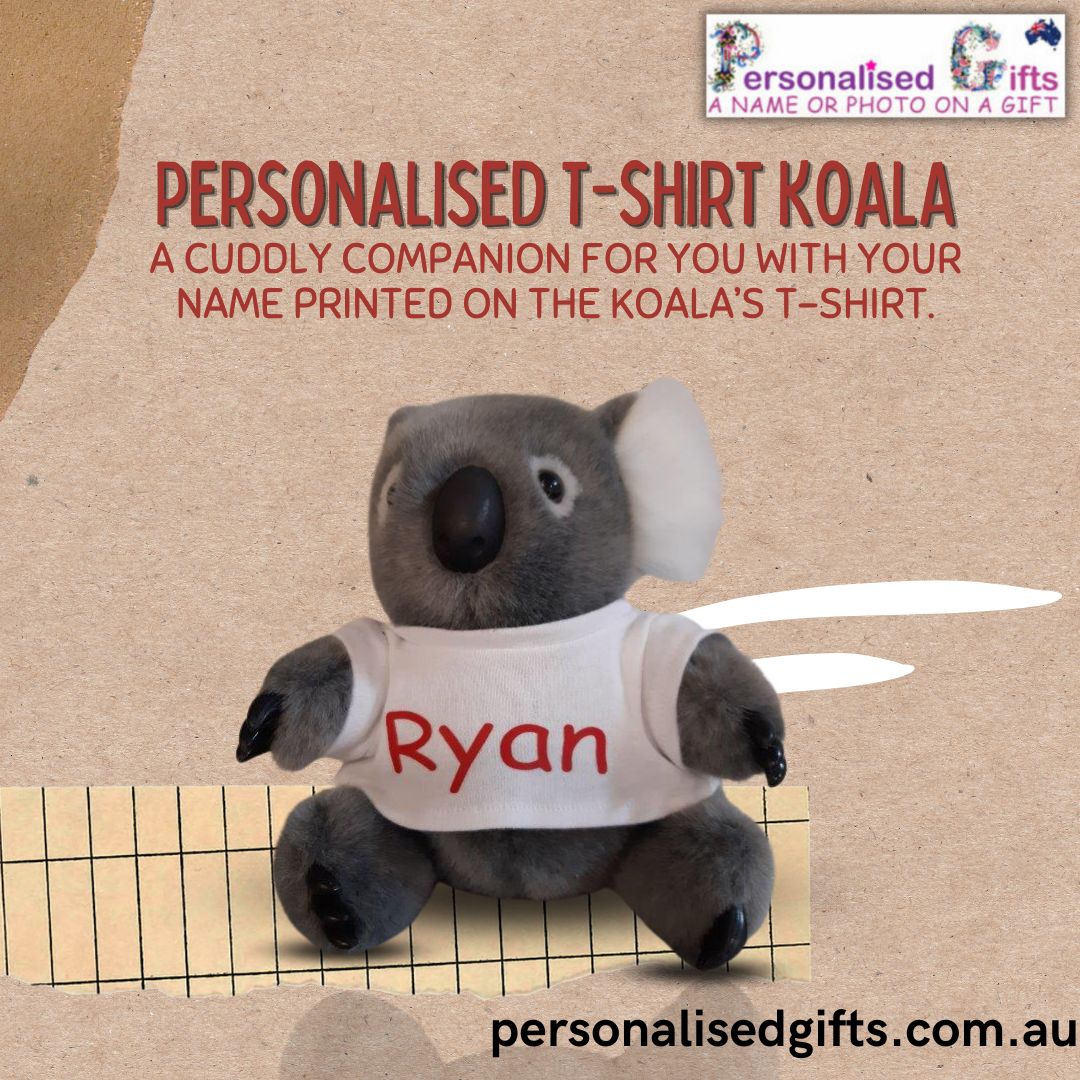 PersonalisedGi6's tweet photo. We can print your name onto Koala’s t-shirt. 
Visit Us: https://t.co/oarcKdWVeS https://t.co/nqdOjc7OdN