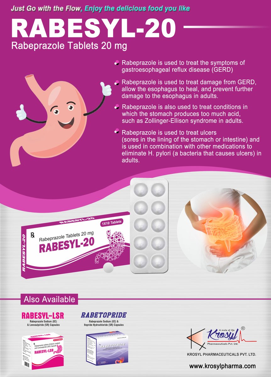 KrosylL's tweet photo. #rabesyl20 #rabesyl-lsr #rabetopride 
#share #follow #krosylpharmaceutiicals #krosylpharmaceuticalspvtltd #GERD #gastro #gastroproblems #gastroesophagealrefluxdisease #relief #bestmedicine #manufacturer&amp;exporter 
https://t.co/DlOvf4FWjq https://t.co/JC4cnSGV7O