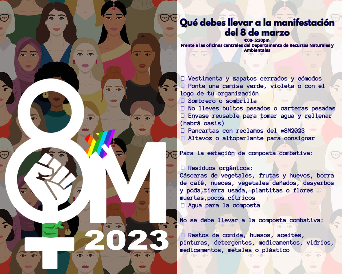 Además de tu pañuelo verde 💚, aquí te decimos qué llevar a la manifestación del #8M 

Justicia de las Mujeres es Justicia Verde 

¡Comparte!