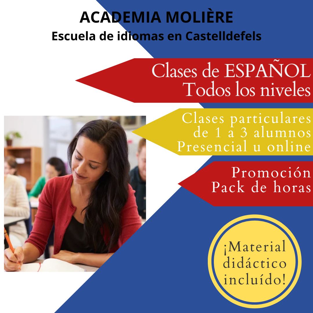 ¿Necesitas aprender español? ¿O Mejorarlo con clases de conversación?
Para información : info@academia-moliere.com
☎️648 737 707
#castelldefels
