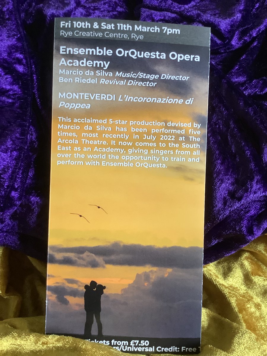 Only a  hop skip and a jump away to @RyeCreativeCentre who are hosting this acclaimed production on Fri the 10th and Sat 11th March and we are pleased to be selling tickets in our St Leonards shop. Open 10 till 5 Thurs to Sat.