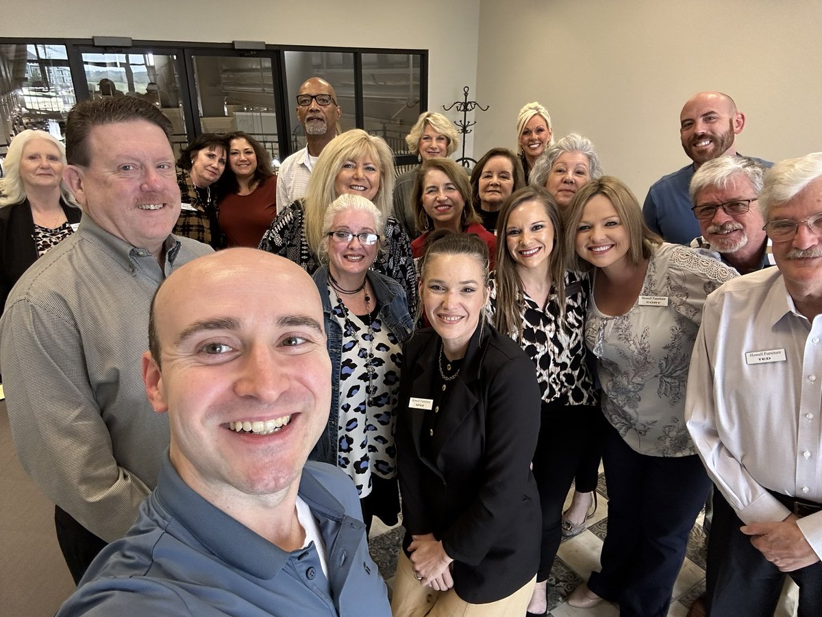 caesolves's tweet photo. Great to be back with the wonderful sales team at @HowellFurniture last week discussing understanding our “why” and connecting that to the “flywheel” of repeated behaviors done consistently that lead to sustained success. #caesolves https://t.co/OgpVkbJojI