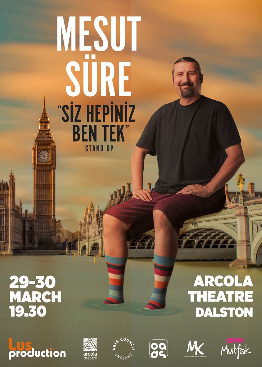 Hanımlar Beyler.. 29 ve 30 Mart’ta Londra’da STAND UP VAR!!! Biletler şurada.. arcolatheatre.com/whats-on/mesut…  Elden ele duyurursak müteşekkir olurum.. Ellere sağlık şimdiden..