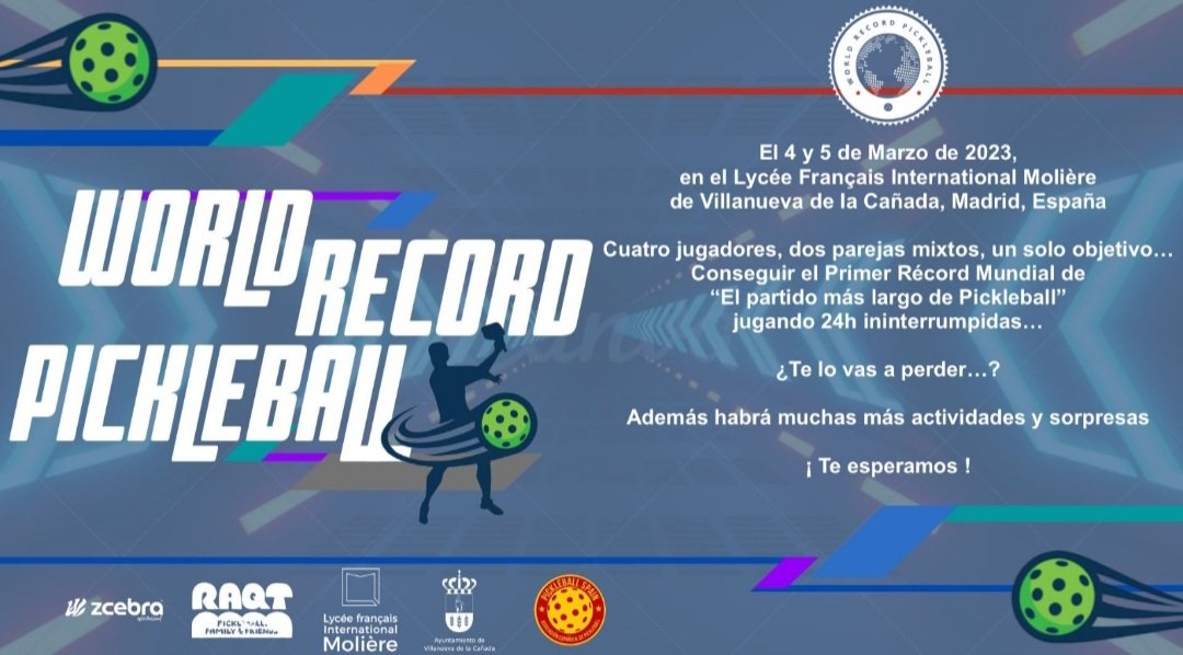 PickleballSpain's tweet photo. #pickleballrecord
¡No tienes excusa!
#wrpb #actospickleball
@ worldrecordpickleball
Sigue nuestro récord de 24h en directo, a partir de mañana sábado a las 10:45.
¡Te dejamos el enlace en nuestros stories de Instagram y en Facebook!
#pickleball https://t.co/7iKXyxwP6e