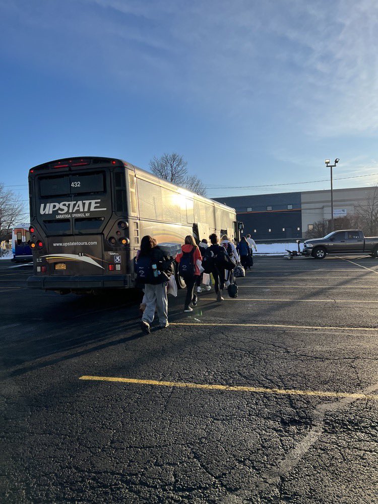 There they go! Our Section 2 champs off to states in Buffalo. Best of luck to all the athletes! <a href="/DebSmarro/">Deb Smarro</a> <a href="/TogaAthletics/">Toga Athletics</a> <a href="/sscsdschools/">Saratoga Springs City School District</a> <a href="/SaratogaTODAY/">Saratoga TODAY</a> <a href="/we_are_maple/">Maple Avenue MS</a>