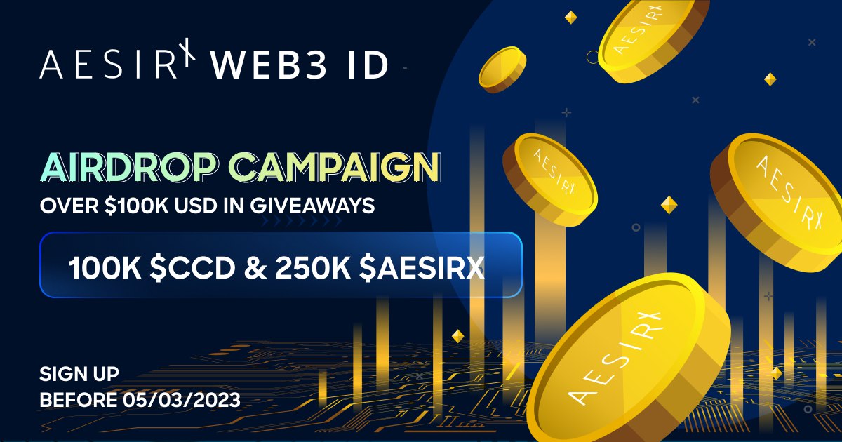 🚨 Testnet de usuario de uno de los proyectos que corren sobre <a href="/concordium/"></a> !! os animamos a todos a participar!! 🤩

AIRDROP DE AESIRX

Únete a AesirX share2earn con Concordium - Más de $100K USD en regalos
Inscríbete antes del 05/03/2023

📍 Dónde: web3id.aesirx.io