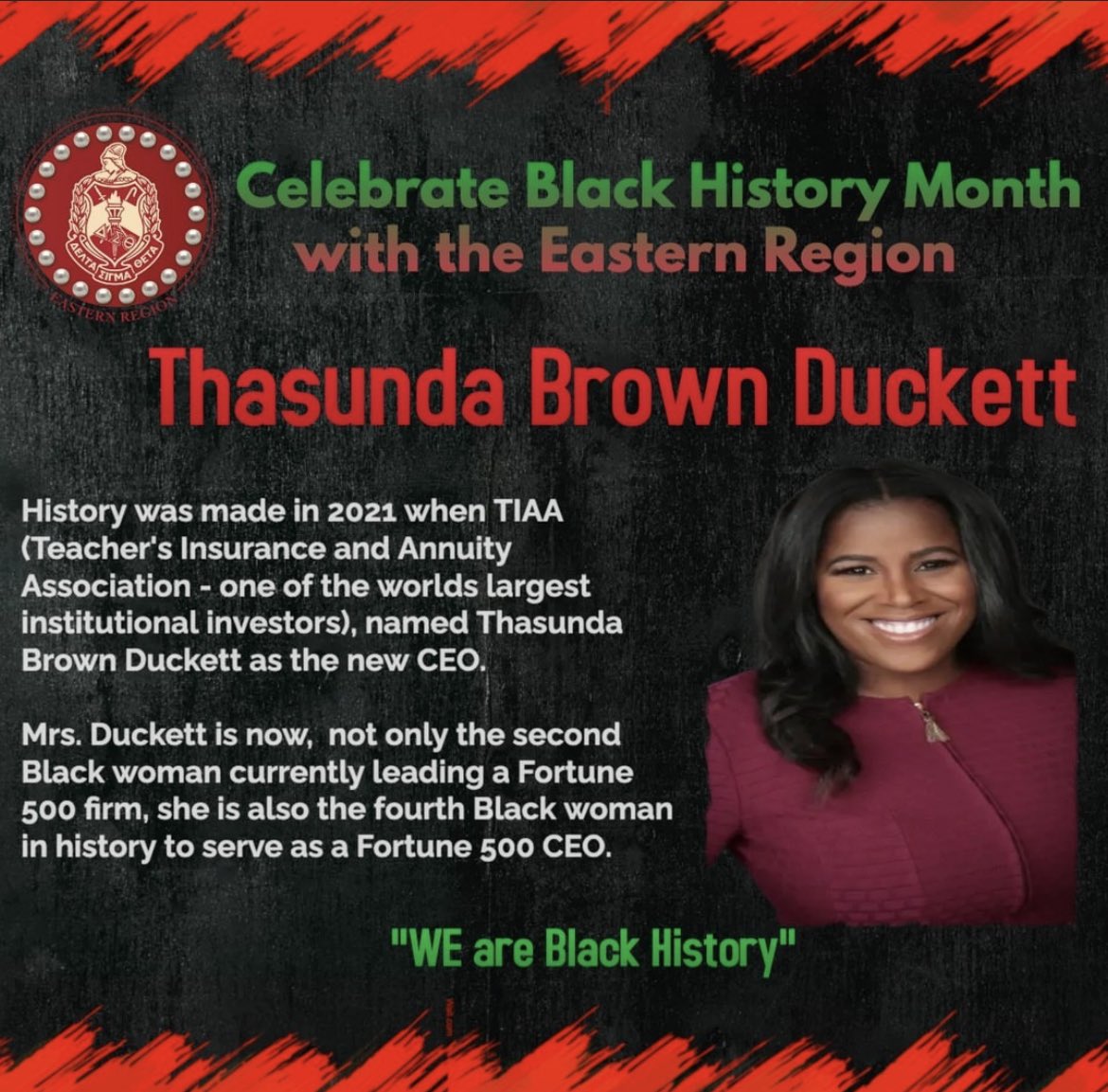 We acknowledged Thasunda Brown Duckett during Black History Month.