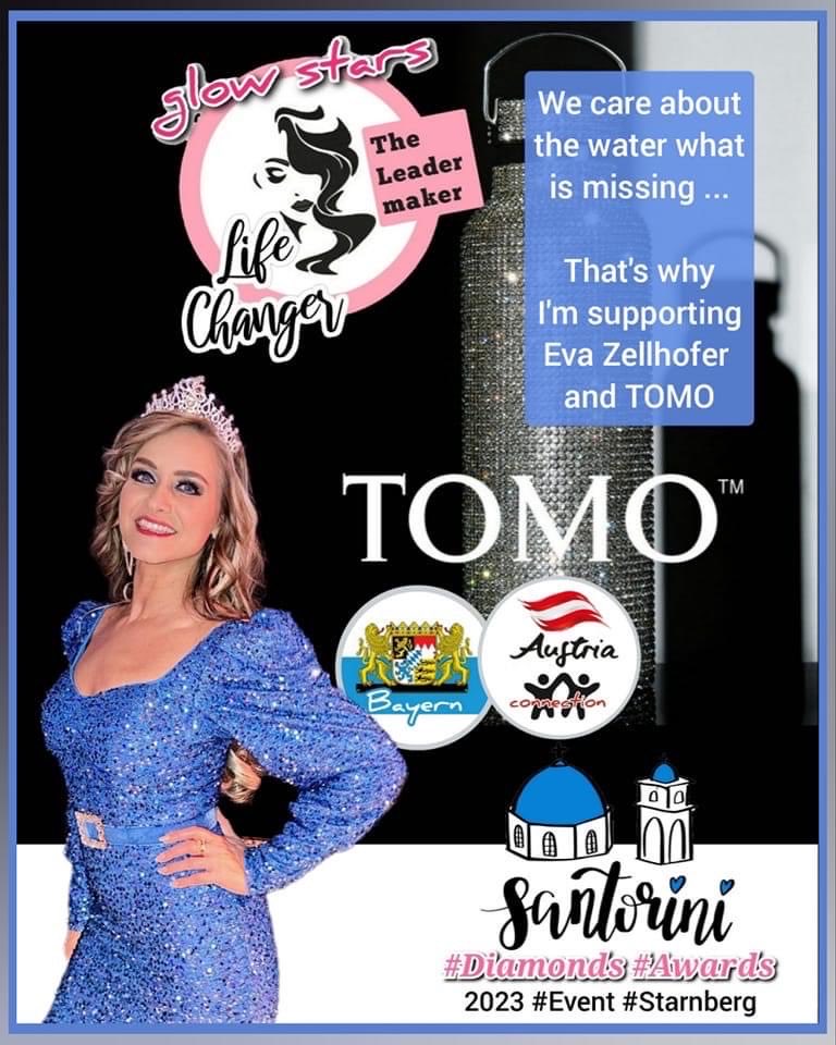 your TOMO™ changes lives✨With every TOMO™ you bring access to clean drinking water to one person for the rest of their life
#EvaZellhofer #MrsAUSTRIAWorld
#MrsWorld2022
#MrsWorld
tomobottle.com
#MrsAustria #MissisAustria 
#tomo #drop4drop #TerezaHubackova #glowstars