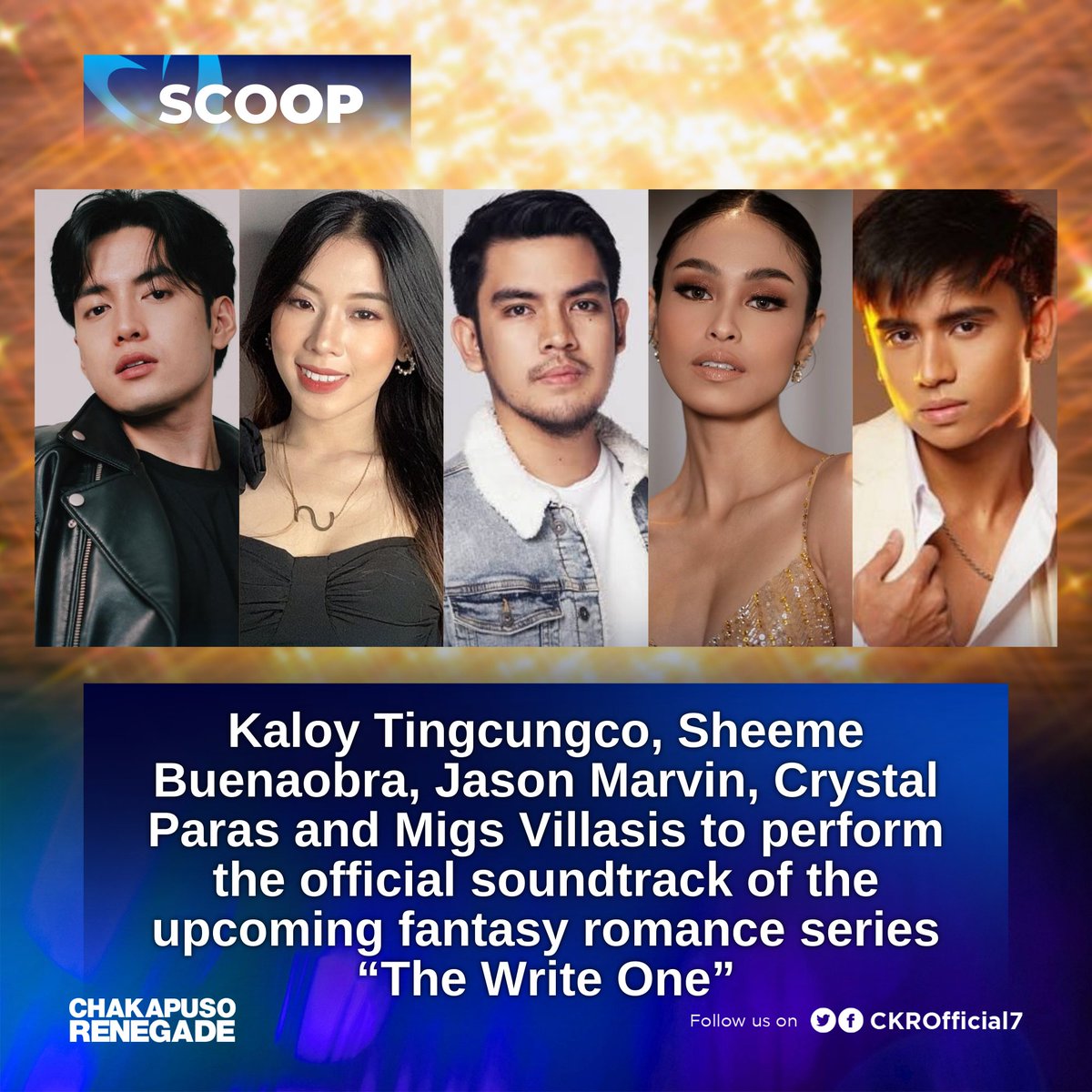 Kapuso Crave (@kapusocrave) on Twitter photo SCOOP: Bukod sa ballad song ni <a href="/jasonmarvinph/">Jason Marvin</a>, ang “Oras,” iba pang official theme songs ng upcoming fantasy romance series ng <a href="/GMA_PA/">GMA Public Affairs</a> at <a href="/Viu_PH/">Viu Philippines</a> na #TheWriteOne ay kakantahin nina <a href="/kaloytingcungco/">Kaloy</a>, @SheemeeB, <a href="/crystalparas/">Crystal Baranda Paras</a> at Migs Villasis.
#TheWriteOnePlotTwist SCOOP: Bukod sa ballad song ni <a href="/jasonmarvinph/">Jason Marvin</a>, ang “Oras,” iba pang official theme songs ng upcoming fantasy romance series ng <a href="/GMA_PA/">GMA Public Affairs</a> at <a href="/Viu_PH/">Viu Philippines</a> na #TheWriteOne ay kakantahin nina <a href="/kaloytingcungco/">Kaloy</a>, @SheemeeB, <a href="/crystalparas/">Crystal Baranda Paras</a> at Migs Villasis.
#TheWriteOnePlotTwist